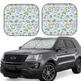 thumbnail image 1 of Haiem Rabbit Burger Coffee Car Windshield Sun Shade (2 Pieces) Foldable Windshield Sun Shade Car Accessories for Truck SUV Pickup-Large, 1 of 7
