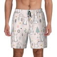 thumbnail image 1 of Haiem Rabbit Forest Mens Swim Trunks with Compression Liner 2 in 1 Swimming Shorts Stretch Swimwear Quick Dry,Board Shorts-Medium, 1 of 9