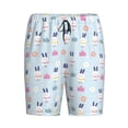 thumbnail image 1 of Haiem Rabbit In The Rain Men's Pajama Short with Soft Woven Cotton Elastic Waistband Sleep Short-Small, 1 of 9