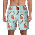 thumbnail image 1 of Haiem Rabbit Is Eating Carrots Mens Swim Trunks with Compression Liner 2 in 1 Swimming Shorts Stretch Swimwear Quick Dry,Board Shorts-Large, 1 of 9
