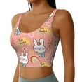 thumbnail image 1 of Haiem Rabbit So Cute Pattern Womens Sports Bra - U Neck Padded Low Impact Yoga Bra Workout Crop Top Gym Moisture-Wicking Workout Vest -Small, 1 of 9