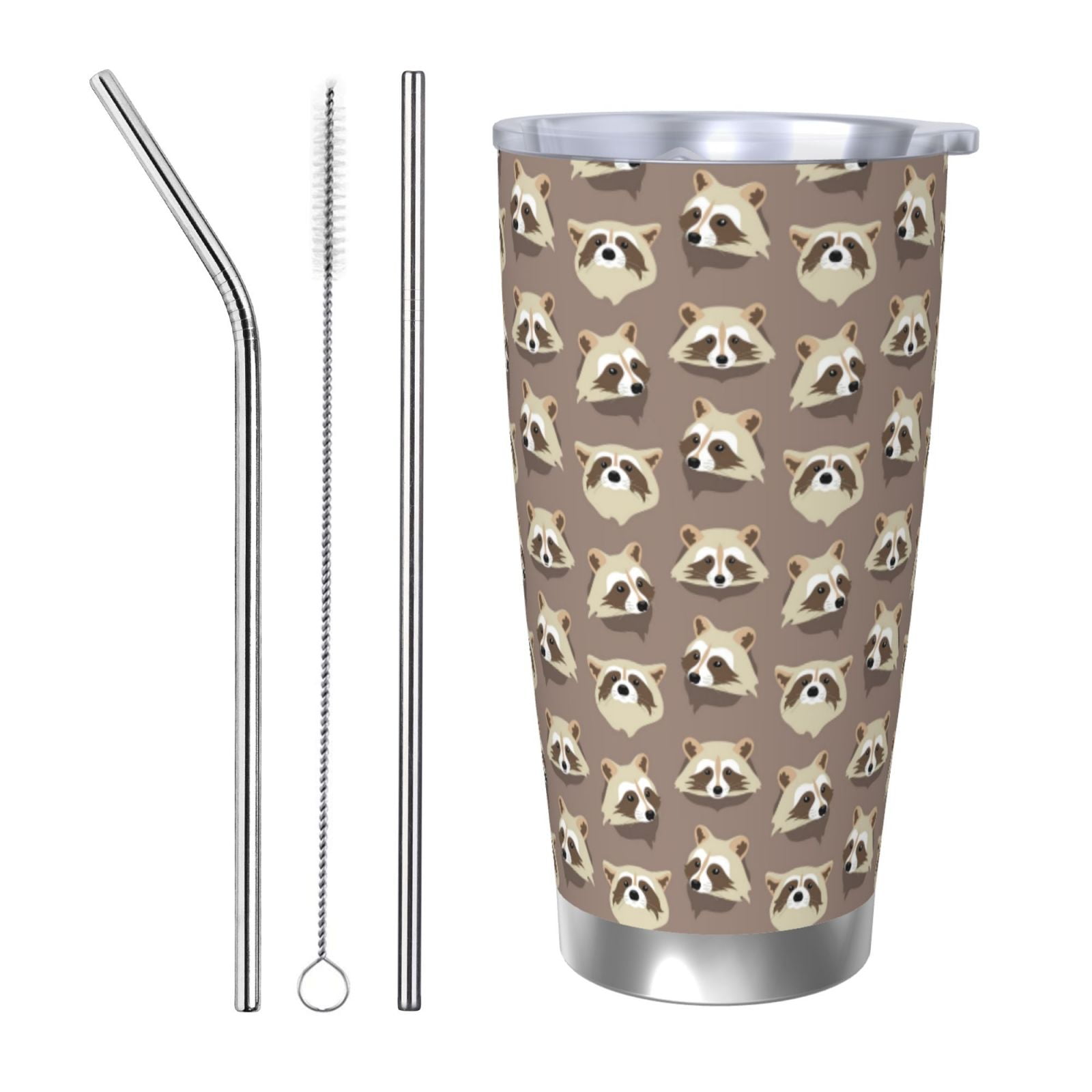 Haiem Raccoon Printed 20oz Straight Skinny Car Cups With Insulated Cup ...