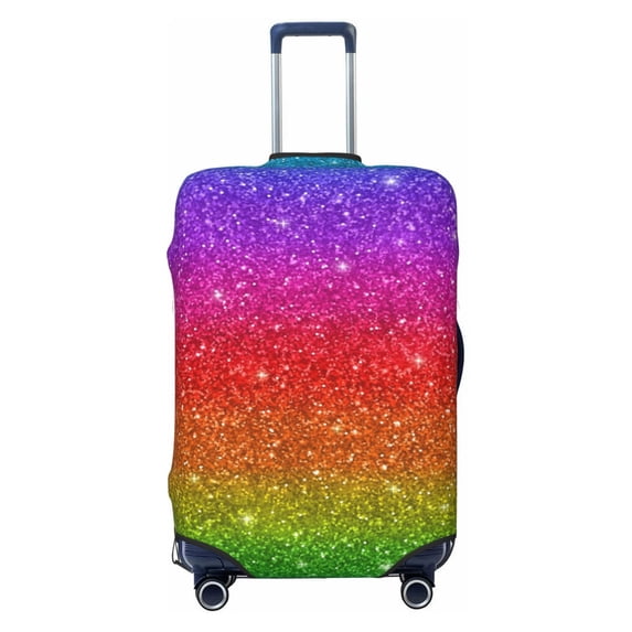 Haiem Rainbow Glitter Luggage Cover,Durable, Washable Suitcase Protector With Anti-Scratch Technology - Keep Your Luggage Looking New Large