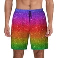 thumbnail image 1 of Haiem Rainbow Glitter Men'S Quick-Dry Swim Trunks: Comfortable Beach Shorts With Mesh Lining And Pockets - Ideal For Swimming And Sunbathing Large, 1 of 9