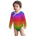 Haiem Rainbow Glitter Printed UnisexBaby Long Sleeve Onesies Bodysuits