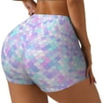 thumbnail image 1 of Haiem Rainbow Scales No Front Seam Biker Shorts for Women Yoga Workout Gym Bike Shorts with Tummy Control Moisture-Wicking-Medium, 1 of 9