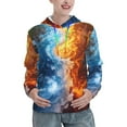 thumbnail image 1 of Haiem Red And Blue Flame Waves for Women's Fashion Hoodies & Sweatshirts with Kangaroo Pocket,Hooded Sweatshirt with Eye-catching Drawstrings-Medium, 1 of 7