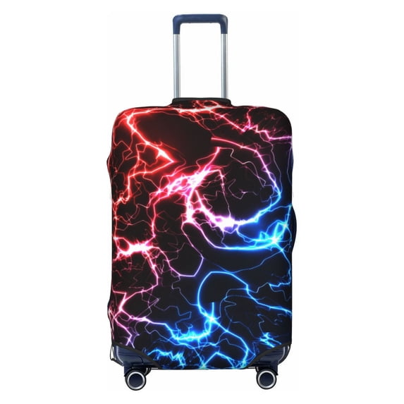 Haiem Red And Blue Lightning Luggage Cover Printed Suitcase Covers for Luggage Elastic Washable Suitcase Protector Fits 18-32 Inch Luggage-X-Large
