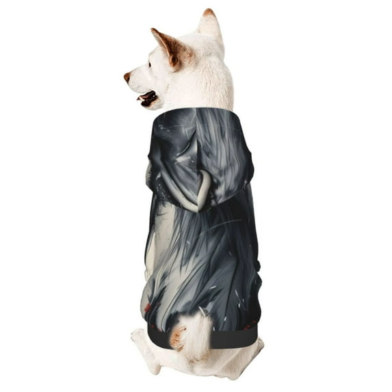 Haiem Red Black Ink Style Bald Eagle for Winter Dog Hoodie Sweatshirts with Pockets Warm Dog Clothes for Small Dogs Chihuahua-Medium