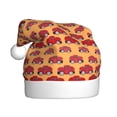 thumbnail image 1 of Haiem Red Cars Pattern Santa Hat Confortable Velvet Christmas Hat for Christmas Party Favors Fit for Adults Men Women, 1 of 6