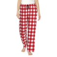 thumbnail image 1 of Haiem Red Checkboard Women's Pajama Pants Ultra Lightweight Pjs Bottoms Sleepwear Bottom Pants With Pocket Drawstring-Small, 1 of 7