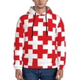 thumbnail image 1 of Haiem Red Cross 1 Patterned Men's Hoodie with Kangaroo Pocket - Ideal Pullover Sweatshirt for Daily Wear, Travel, and Home-X-Large, 1 of 7