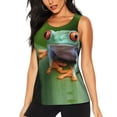 thumbnail image 1 of Haiem Red-Eyed Tree Frog Printed Women's Workout Tank Top, Quick-Dry Sleeveless Gym Shirt, Breathable Lightweight Athletic Top for Running, Yoga, and Casual Wear-XX-Large, 1 of 7