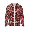 thumbnail image 1 of Haiem Red Floral UPF 50+ Fishing Shirts for Men Long Sleeve UV Sun Protection Hoodie Non-Mask Outdoor Hiking Shirts, 1 of 9