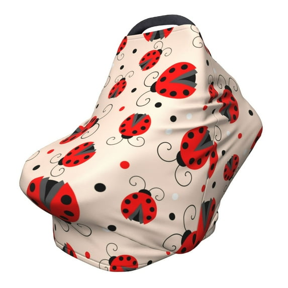 Haiem Red Ladybug Baby Nursing Cover & Nursing Poncho - Multi Use Cover for Baby Car Seat Canopy, Stroller Cover, 360°Full Privacy Breastfeeding Coverage