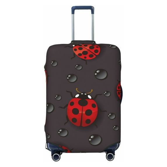Haiem Red Ladybugs On Dark Background Luggage Cover,Durable, Washable Suitcase Protector With Anti-Scratch Technology - Keep Your Luggage Looking New Medium