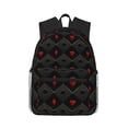 thumbnail image 1 of Haiem Red Poker Lightweight Backpack for School, Classic Basic Water Resistant Casual Daypack for Travel with Bottle Side Pockets, 1 of 8