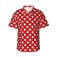 thumbnail image 1 of Haiem Red Polka Dot Printed Hawaiian Shirt for Men - Men’s Casual Beach Summer Shirts - Stretch Fabric with Modern Fit-3X-Large, 1 of 9