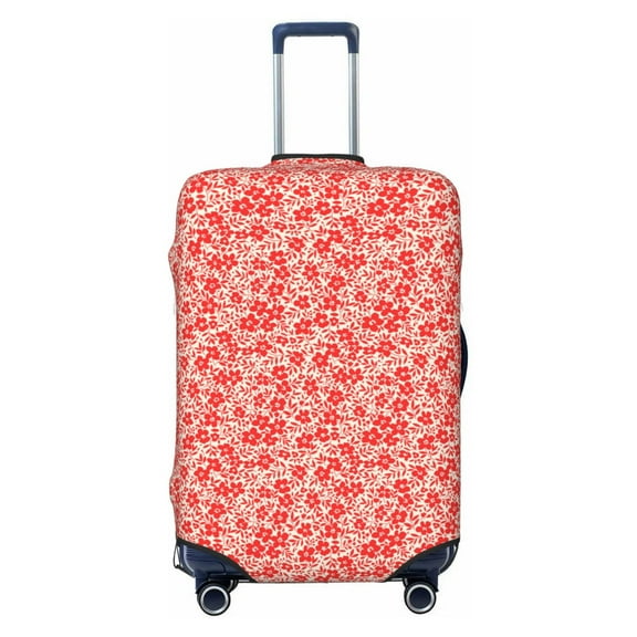 Haiem Red Pretty Flowers Luggage Cover Printed Suitcase Covers for Luggage Elastic Washable Suitcase Protector Fits 18-32 Inch Luggage-Small