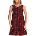 thumbnail image 1 of Haiem Red Skulls With Crossbones for Women’s Summer Dresses – Casual Sleeveless Tank Loose Sundress, Lightweight Beach Dress, 1 of 7