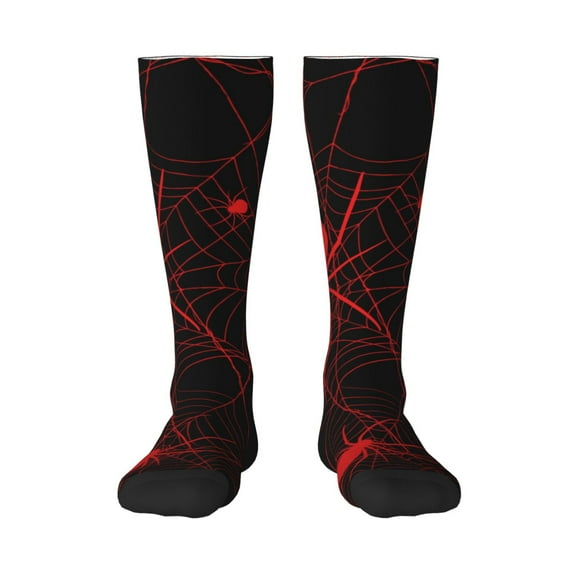 Haiem Red Spider On The Web Socks, Funny Novelty Crazy Design Cotton Socks Sports Socks Knee High Socks For Men, Women,1Pairs - Gift For Working Friends