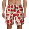 thumbnail image 1 of Haiem Red Strawberry Mens Swim Trunks with Compression Liner 2 in 1 Swimming Shorts Stretch Swimwear Quick Dry,Board Shorts-Large, 1 of 9