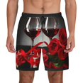 thumbnail image 1 of Haiem Red Wine Rose Mens Swim Trunks with Compression Liner 2 in 1 Swimming Shorts Stretch Swimwear Quick Dry,Board Shorts-XX-Large, 1 of 9