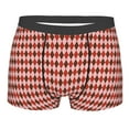 thumbnail image 1 of Haiem Red and Brown Squares Men's Boxer Briefs, Every Day Comfort Stretch Cotton Moisture-Wicking Underwear-Large, 1 of 9