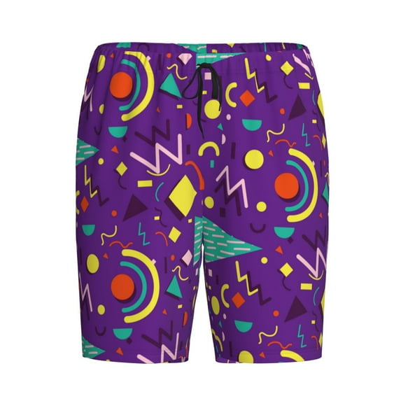 Haiem Retro 80s Style Men's Pajama Short with Soft Woven Cotton Elastic Waistband Sleep Short-4X-Large