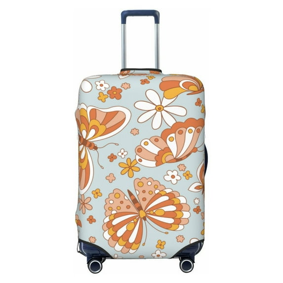 Haiem Retro Floral Butterfly Luggage Cover,Durable, Washable Suitcase Protector With Anti-Scratch Technology - Keep Your Luggage Looking New X-Large