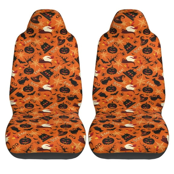 Haiem Retro Halloween Printed Car Seat Covers Set of 2, Universal Fit Car Seat Covers,Protective Seat Covers,Comfortable Car Seat Covers, Easy Installation Seat Covers