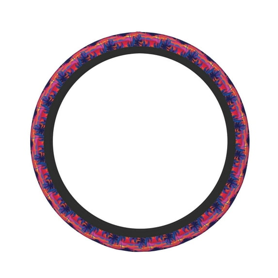 Haiem Retro Palms Print Steering Wheel Cover 15 Inches for Women Men, Neoprene Anti-Slip Cute Car Steering Wheel Grip Wrap Car Accessories Protective Case Cover for Vehicle Truck SUV