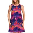 thumbnail image 1 of Haiem Retro Palms for Women’s Summer Dresses – Casual Sleeveless Tank Loose Sundress, Lightweight Beach Dress, 1 of 7