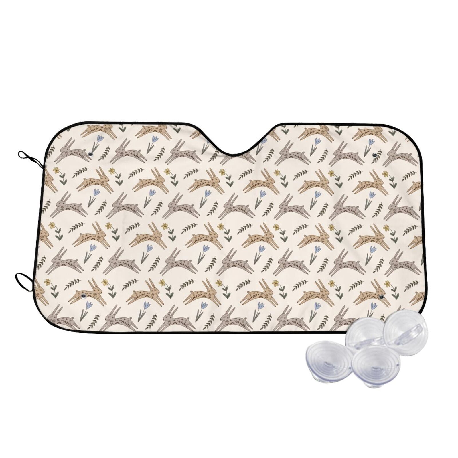 Haiem Retro Rabbit Car Windshield Sun Shade - Blocks UV Rays Sun Visor ...