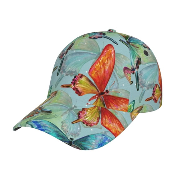 Haiem Retro Seamless Flying Butterflies Baseball Cap Dad Hat Cotton Soft Adjustable Fashion Hats for Men Women Unisex Style Headwear