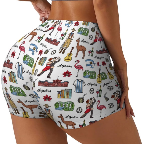 Haiem Retro Style No Front Seam Biker Shorts for Women Yoga Workout Gym Bike Shorts with Tummy Control Moisture-Wicking-Medium