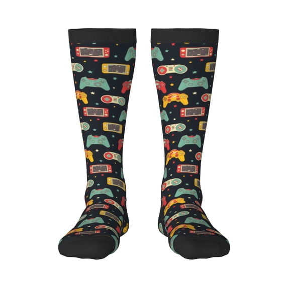 Haiem Retro Video Game Socks, Funny Novelty Crazy Design Cotton Socks Sports Socks Knee High Socks For Men, Women,1Pairs - Gift For Working Friends