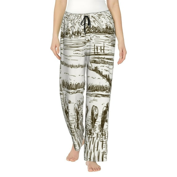 Haiem Rice Harvest Women's Pajama Pants Ultra Lightweight Pjs Bottoms Sleepwear Bottom Pants With Pocket Drawstring-Small