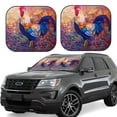 thumbnail image 1 of Haiem Rooster Oil Painting Car Windshield Sun Shade (2 Pieces) Foldable Windshield Sun Shade Car Accessories for Truck SUV Pickup-Large, 1 of 7