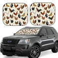 thumbnail image 1 of Haiem Roosters And Chickens Windshield Sun Shade: Universal Foldable 2-Piece Car Front Window Sunshade - Blocks Uv Rays, And Reduces Heat,Essential Car Accessory Medium, 1 of 7
