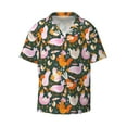 thumbnail image 1 of Haiem Roosters and Chicks Men's Casual Shirts Short Sleeve Button Down Shirts Fashion Textured Summer Beach Shirt-4X-Large, 1 of 7