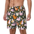 thumbnail image 1 of Haiem Roosters and Chicks Mens Swim Trunks with Compression Liner 2 in 1 Swimming Shorts Stretch Swimwear Quick Dry,Board Shorts-3X-Large, 1 of 9