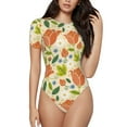 thumbnail image 1 of Haiem Rose Daisy Women's Crew Neck Short Sleeve Bodysuit Tops Stretchy Slim Basic-X-Large, 1 of 9