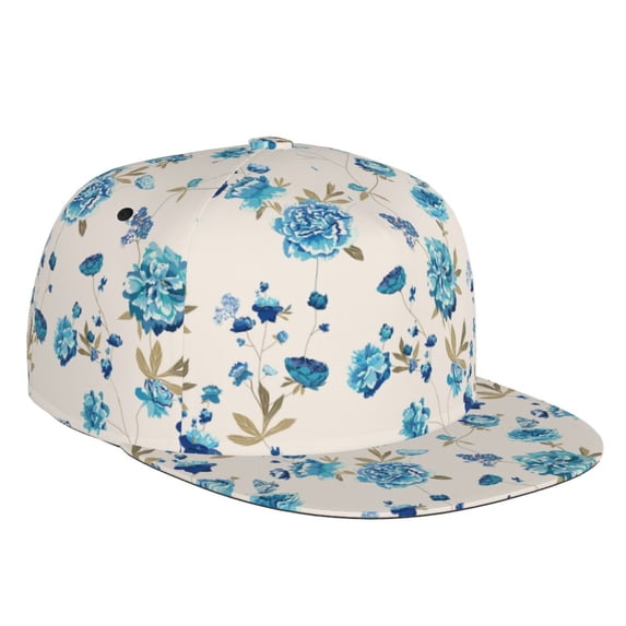 Haiem Rose Flowers Classic Snapback Cap Flat Bill Hat Baseball Cap Adjustable Size Cotton Dad Hat