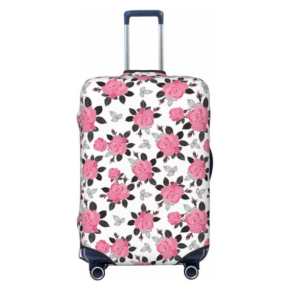 Haiem Rose Flowers Luggage Cover Printed Suitcase Covers for Luggage Elastic Washable Suitcase Protector Fits 18-32 Inch Luggage-Large