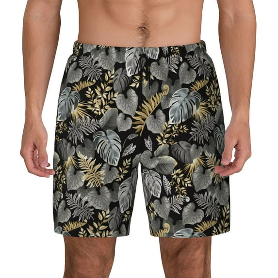 Haiem Rose Flowers Mens Swim Trunks with Compression Liner 2 in 1 Swimming Shorts Stretch Swimwear Quick Dry,Board Shorts-Large