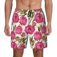 thumbnail image 1 of Haiem Rose Flowers Mens Swim Trunks with Compression Liner 2 in 1 Swimming Shorts Stretch Swimwear Quick Dry,Board Shorts-Small, 1 of 9