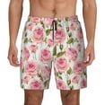 thumbnail image 1 of Haiem Rose Flowers Mens Swim Trunks with Compression Liner 2 in 1 Swimming Shorts Stretch Swimwear Quick Dry,Board Shorts-XX-Large, 1 of 9