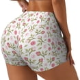 thumbnail image 1 of Haiem Rose Flowers No Front Seam Biker Shorts for Women Yoga Workout Gym Bike Shorts with Tummy Control Moisture-Wicking-Small, 1 of 9