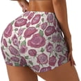 thumbnail image 1 of Haiem Rose Flowers No Front Seam Biker Shorts for Women Yoga Workout Gym Bike Shorts with Tummy Control Moisture-Wicking-X-Large, 1 of 9